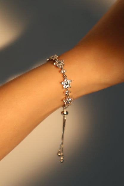 Palladium White Gold Plated Starlight Bloom Bracelet
