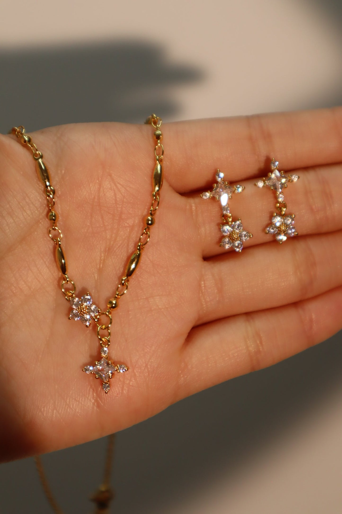 18K Real Gold Plated Starlight Bloom Earrings