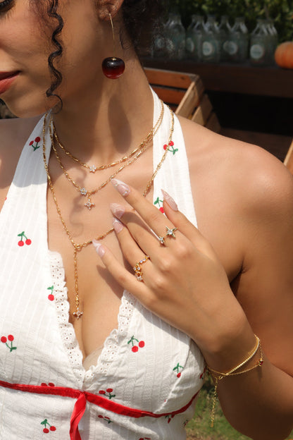 14K Real Gold Plated Cherry Earrings