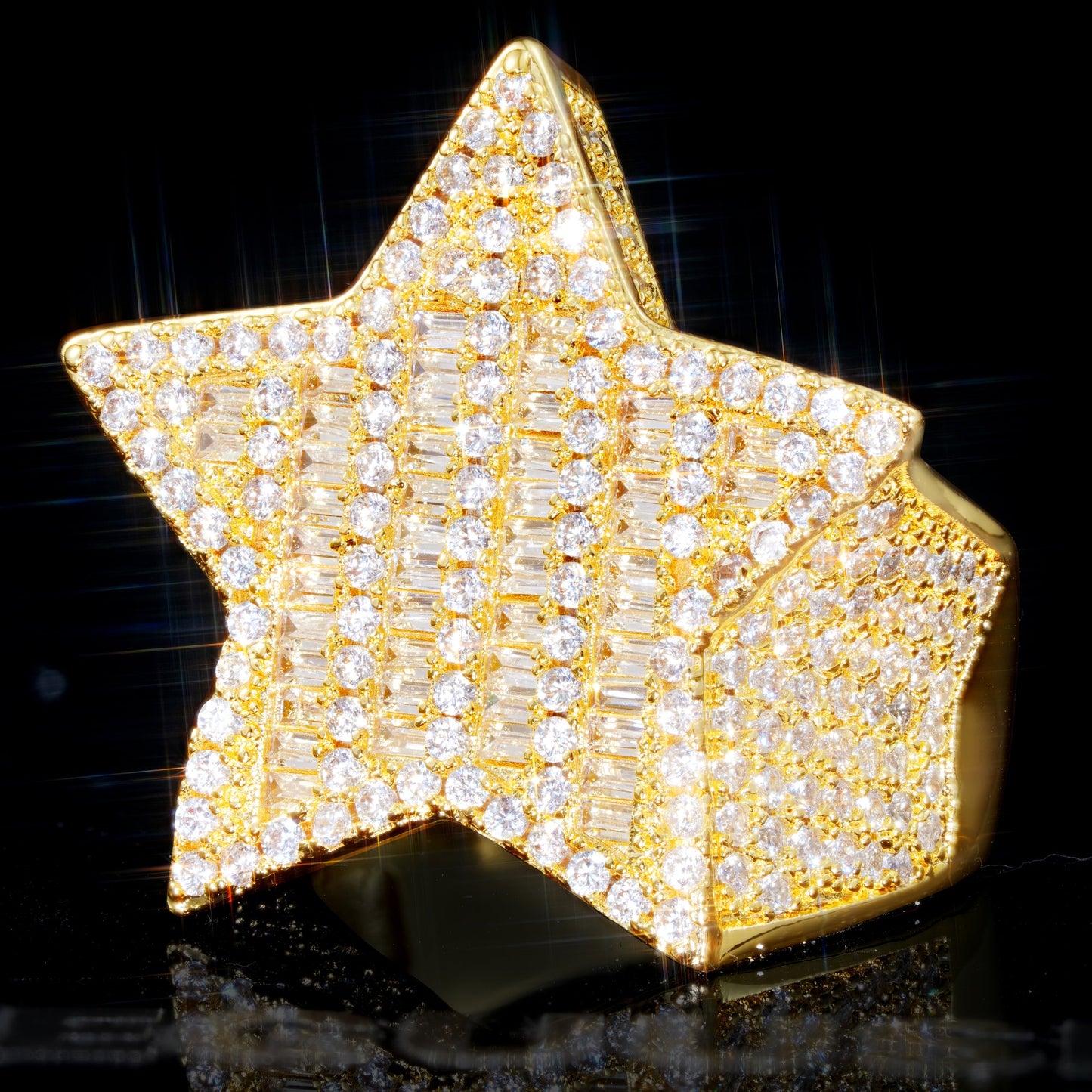 18K Gold-Plated Micro-inlay AAA CZ Pentagram Ring