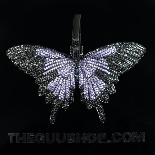 18K Gold-Plated Micro-inlay AAA CZ Butterfly Pendant Necklace