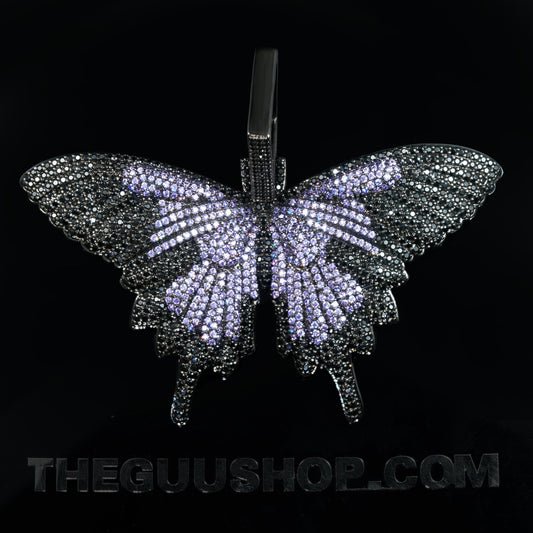 18K Gold-Plated Micro-inlay AAA CZ Butterfly Pendant Necklace