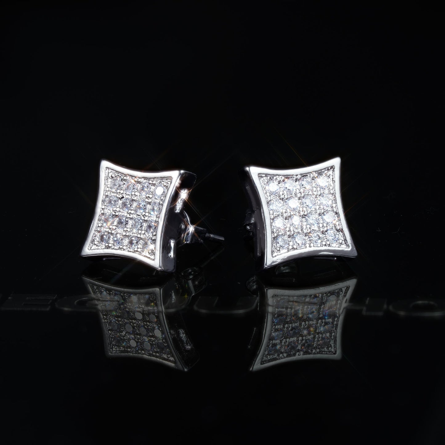 10MM Micro-inlay AAA CZ High Grade Stud Earring