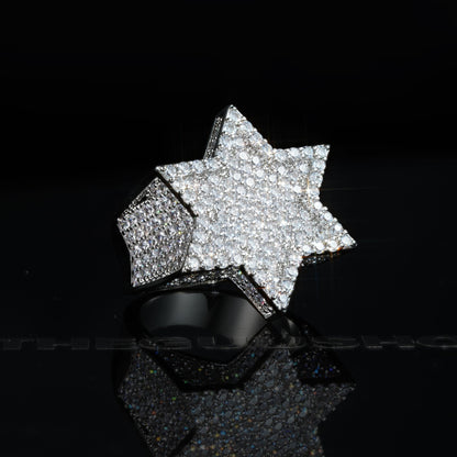 18K Gold-Plated Micro-inlay AAA CZ  Hexagon Franklin Ring