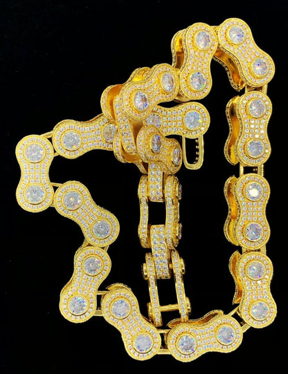 3D Bike Link Bling Bling CZ Iced Out Chain