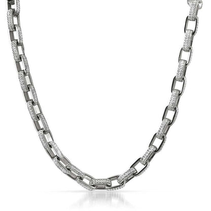 3D Box Link Rhodium Hip Hop CZ Bling Bling Chain