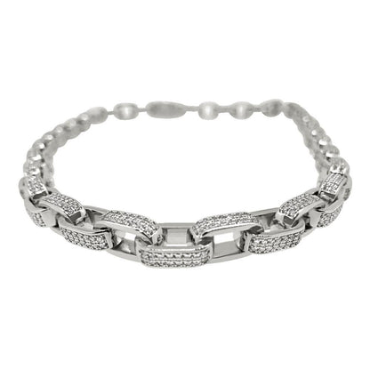3D Box Link Rhodium Hip Hop CZ Bling Bling Chain
