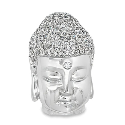 3D Buddha Head CZ Iced Out Pendant