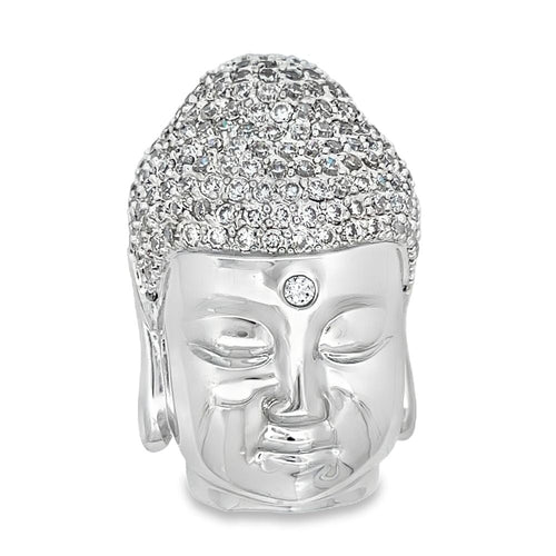 3D Buddha Head CZ Iced Out Pendant