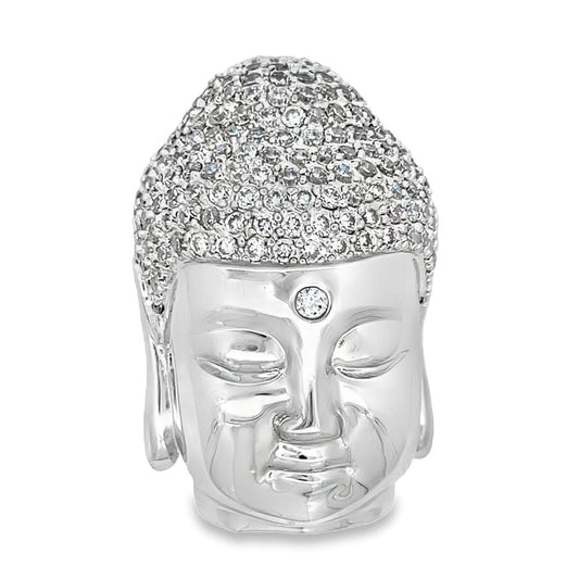 3D Buddha Head CZ Iced Out Pendant