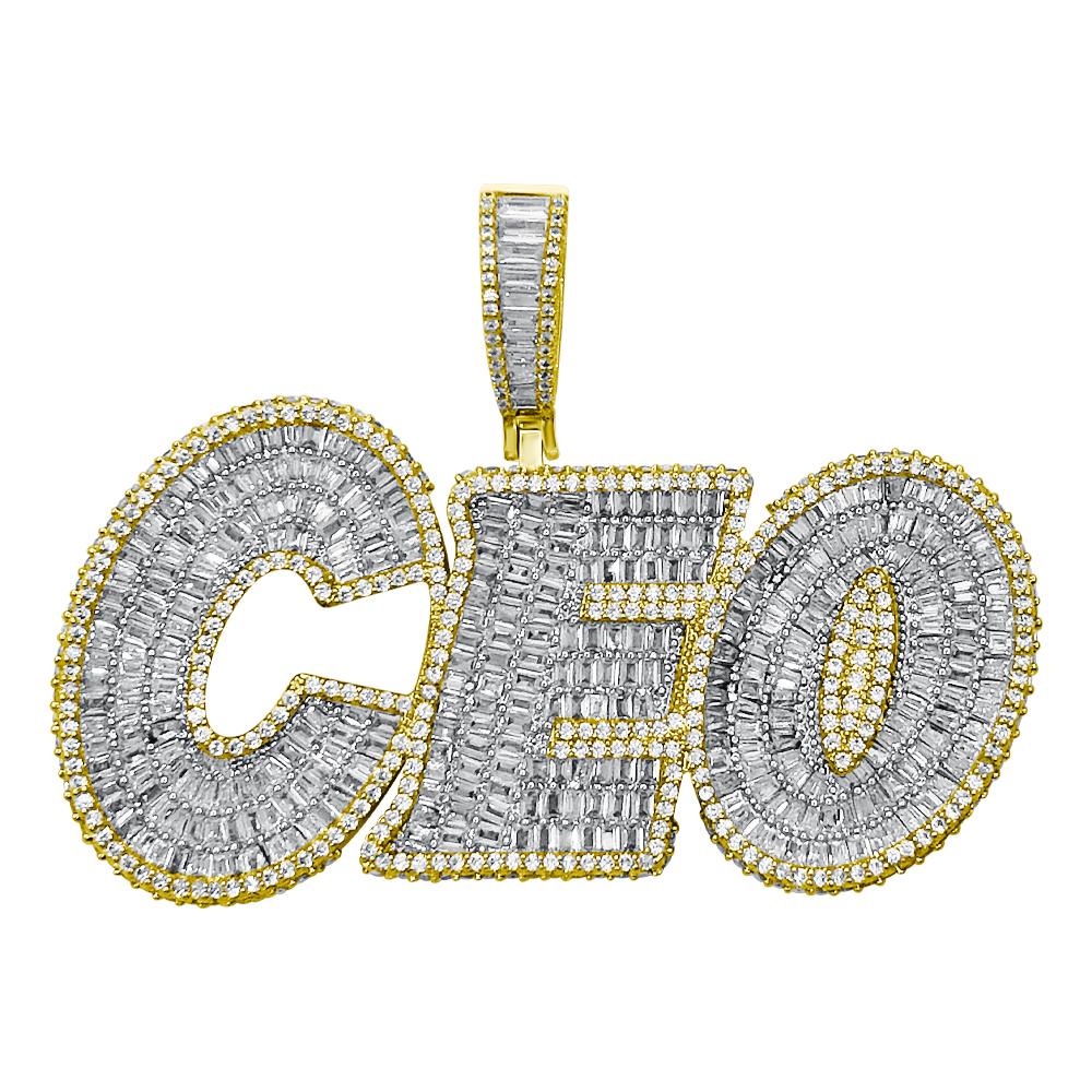 3D CEO Baguette CZ Hip Hop Iced Out Pendant