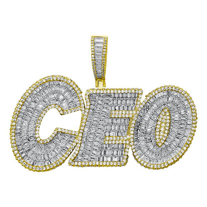 3D CEO Baguette CZ Hip Hop Iced Out Pendant