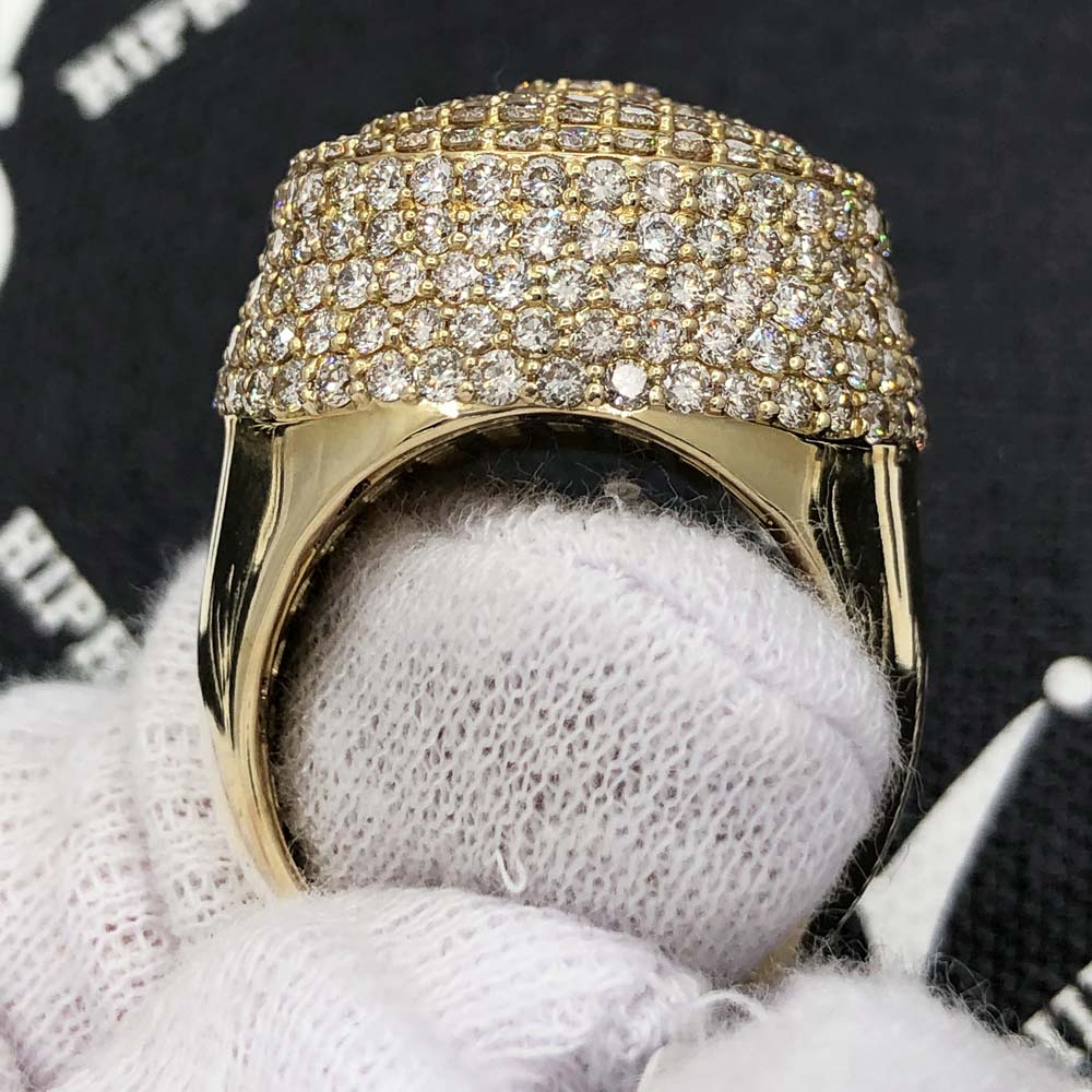 3D Circular Domed Diamond Ring 5.78cttw 10K Yellow Gold