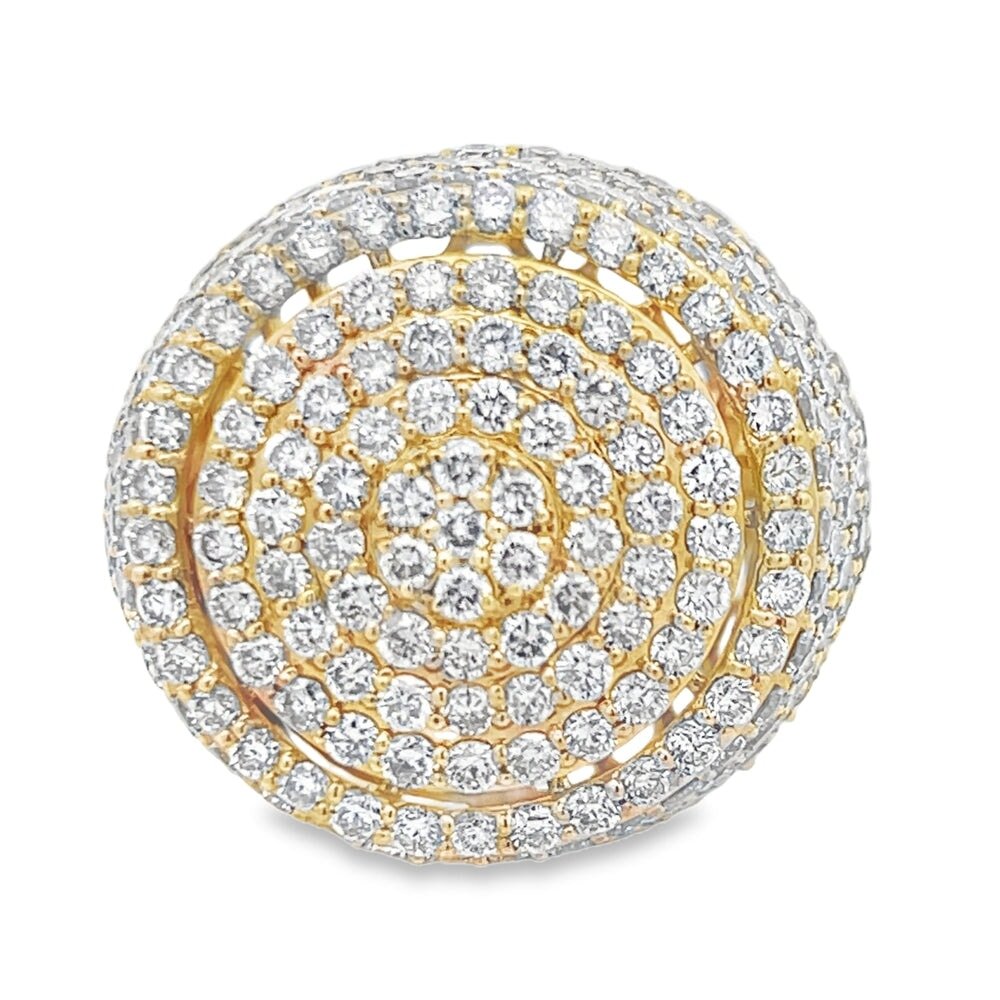 3D Circular Domed Diamond Ring 5.78cttw 10K Yellow Gold