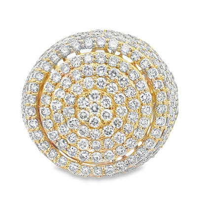 3D Circular Domed Diamond Ring 5.78cttw 10K Yellow Gold