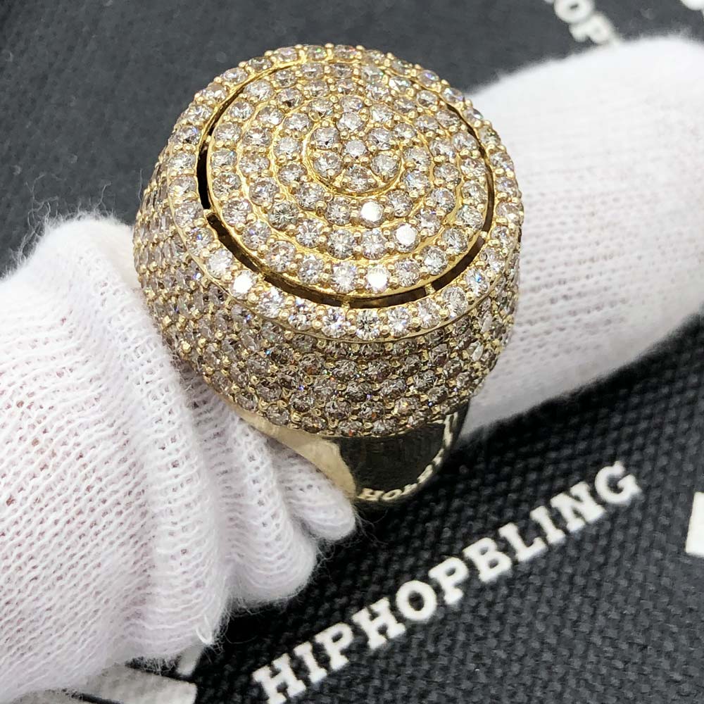 3D Circular Domed Diamond Ring 5.78cttw 10K Yellow Gold