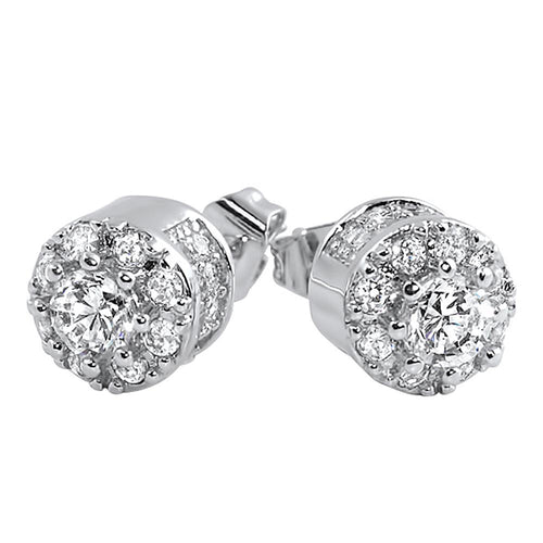 3D Cluster VVS Moissanite Earrings .925 Sterling Silver