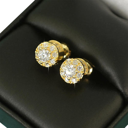 3D Cluster VVS Moissanite Earrings .925 Sterling Silver