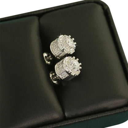 3D Cluster VVS Moissanite Earrings .925 Sterling Silver