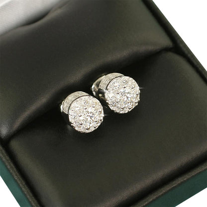 3D Cluster VVS Moissanite Earrings .925 Sterling Silver