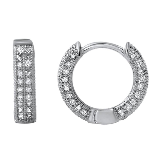 3D Hoop VVS Moissanite Earrings .925 Sterling Silver