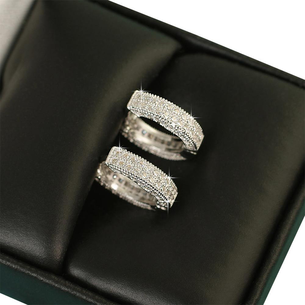 3D Hoop VVS Moissanite Earrings .925 Sterling Silver
