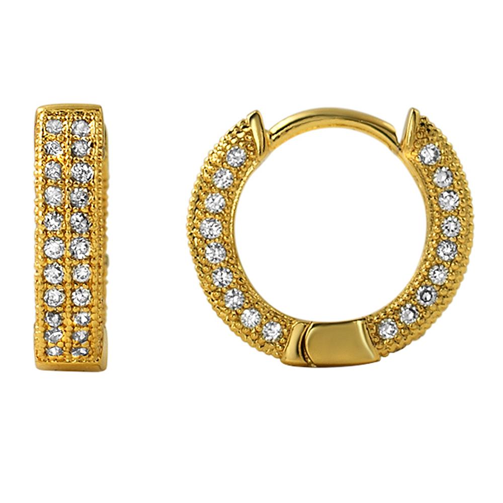 3D Hoop VVS Moissanite Earrings .925 Sterling Silver