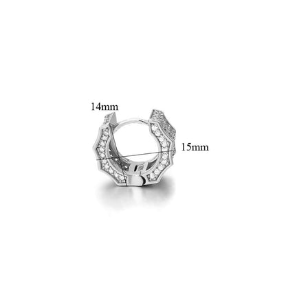 3D Ice Wave CZ Huggie Hoop Iced Out Earrings .925 Silver