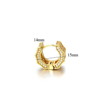 3D Ice Wave CZ Huggie Hoop Iced Out Earrings .925 Silver