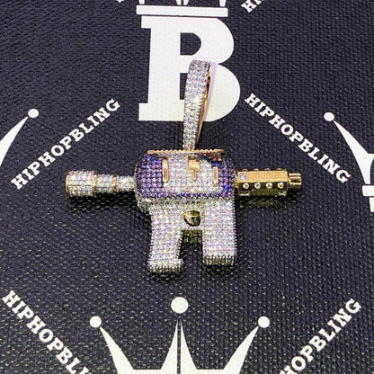 3D Juice Gun CZ Hip Hop Bling Bling Pendant