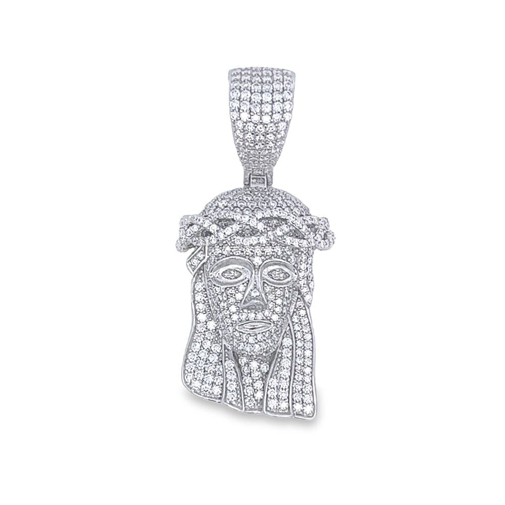 3D Mini Jesus VVS Moissanite Pendant 3.00cttw .925 Sterling Silver