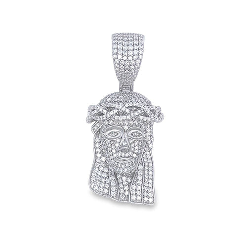 3D Mini Jesus VVS Moissanite Pendant 3.00cttw .925 Sterling Silver