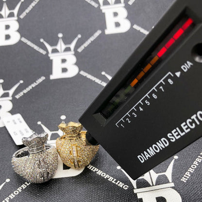 3D Money Bag Baguette Diamond Ring 4.25cttw 10K Gold