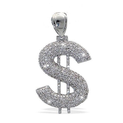 3D Money Sign Dollar Symbol Iced Out Hip Hop Pendant