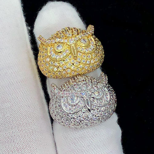 3D Owl VVS Hip Hop Iced Out Ring