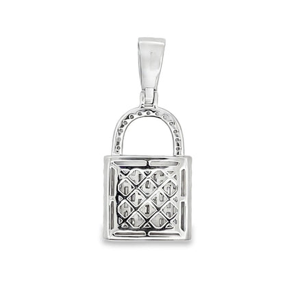 3D Padlock Emerald Cut 2.50cttw VVS Moissanite Pendant .925 Silver