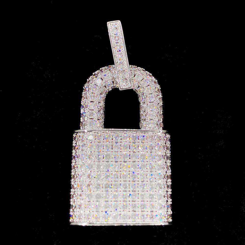 3D Padlock Iced Out Hip Hop Pendant