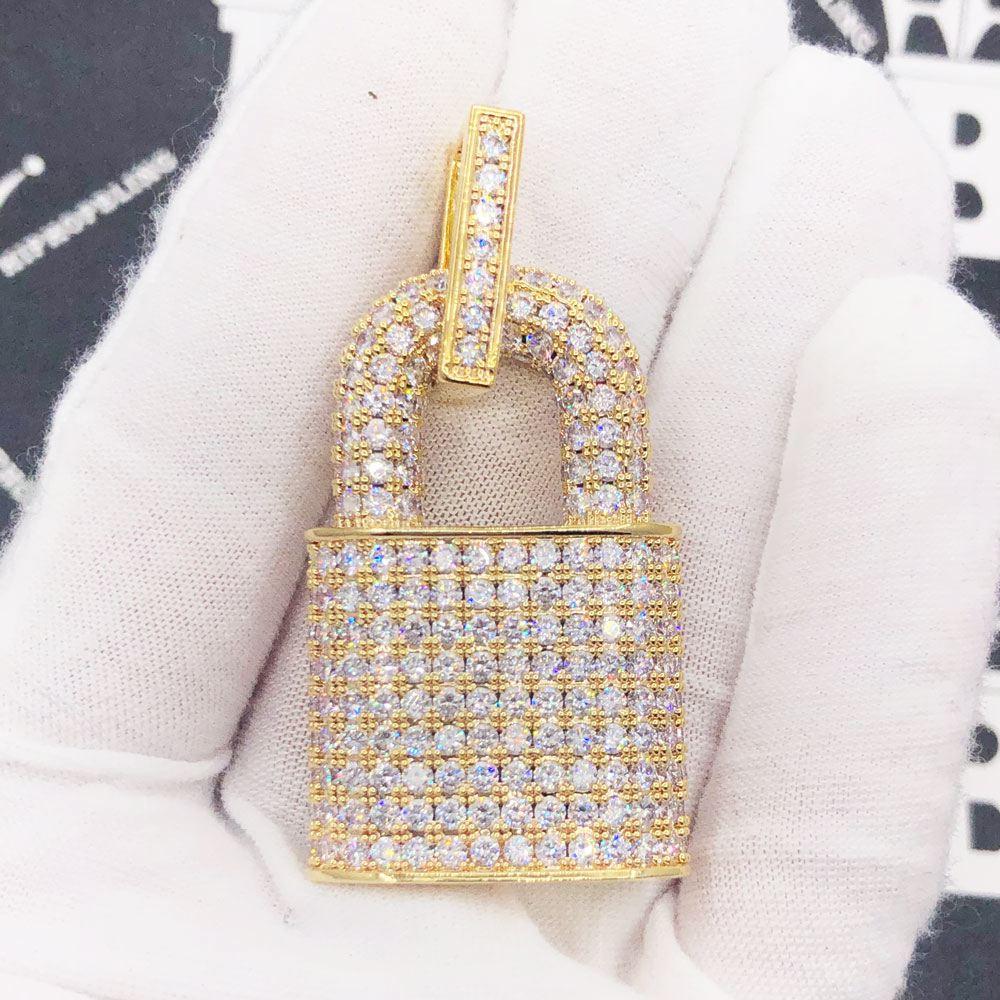 3D Padlock Iced Out Hip Hop Pendant