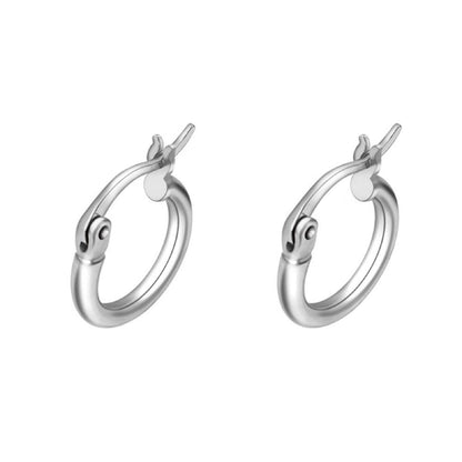 3D Polished Huggie Hoop Earrings .925 Silver (3 Sizes)