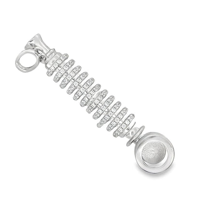 3D Smoking Pipe CZ Pendant .925 Sterling Silver