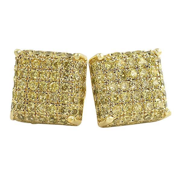 3D Square CZ Bling Bling Earrings