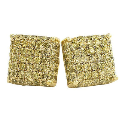 3D Square CZ Bling Bling Earrings