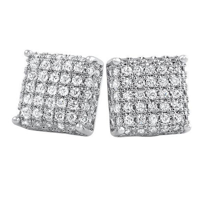 3D Square CZ Bling Bling Earrings
