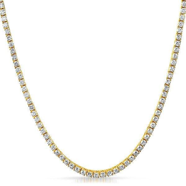 3MM 1 Row Gold CZ Tennis Chain Bling