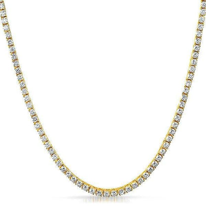 3MM 1 Row Gold CZ Tennis Chain Bling