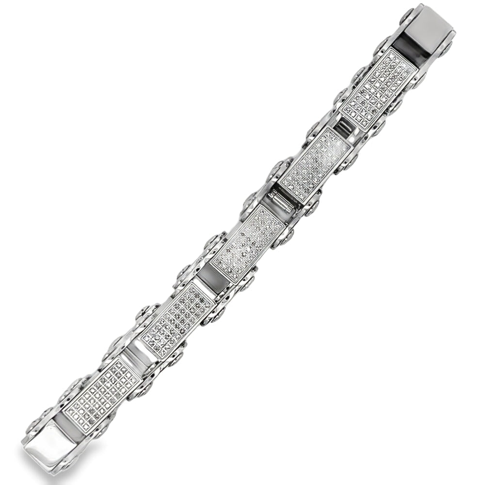 4.00cttw Diamond Bike Chain Link Bracelet
