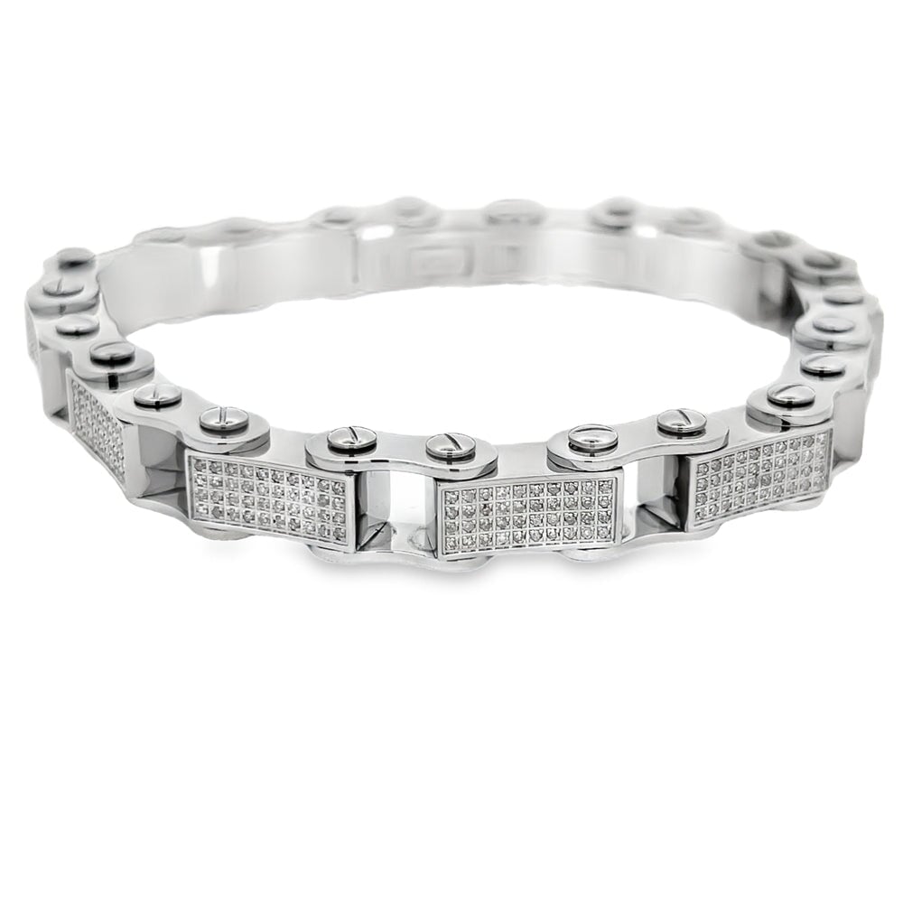 4.00cttw Diamond Bike Chain Link Bracelet