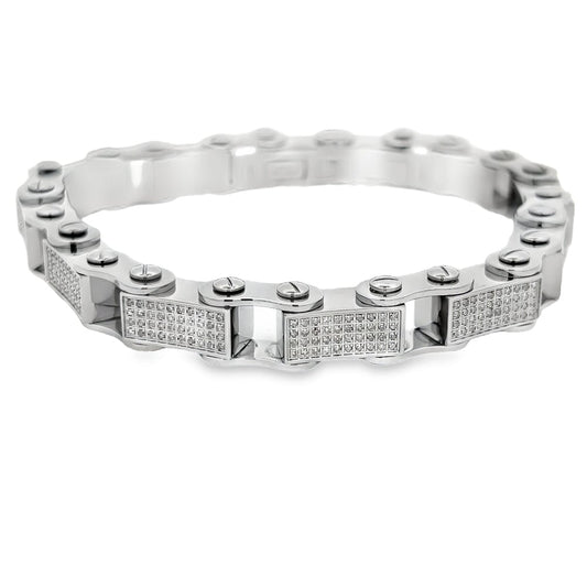 4.00cttw Diamond Bike Chain Link Bracelet