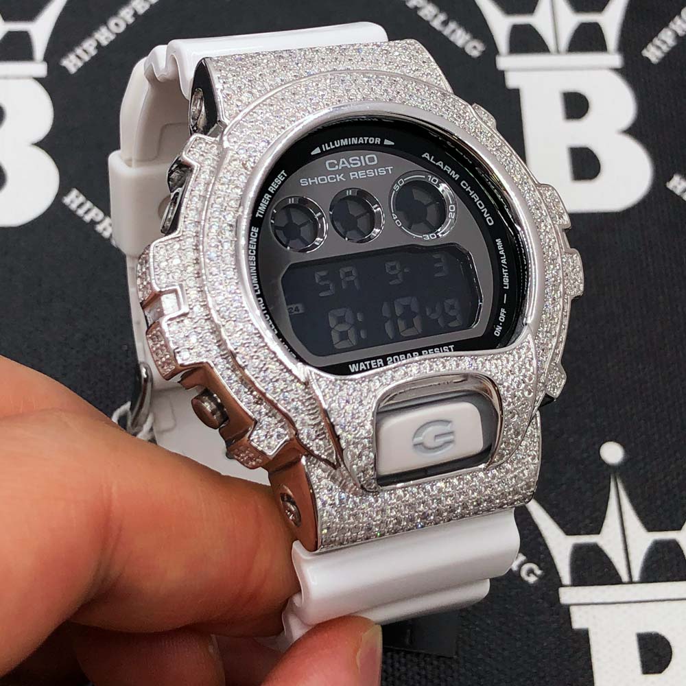 4.25 Carat Moissanite VVS Iced Out G Shock DW6900 Custom Watch