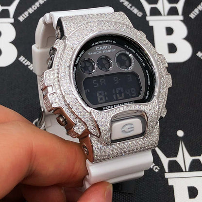 4.25 Carat Moissanite VVS Iced Out G Shock DW6900 Custom Watch